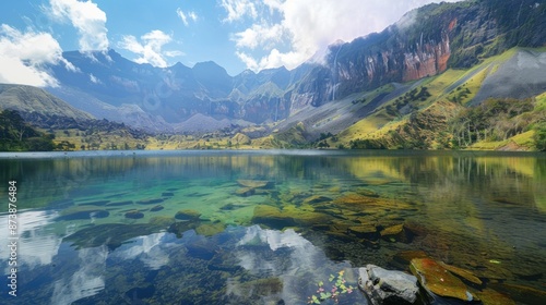 Serene Mountain Lake with Crystal Clear Water