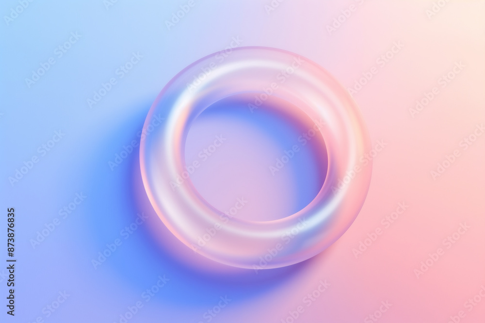 Obraz premium minimalist abstract compositions with textured and smooth embossed circular shapes in blue, purple and pink gradients with empty space for text.