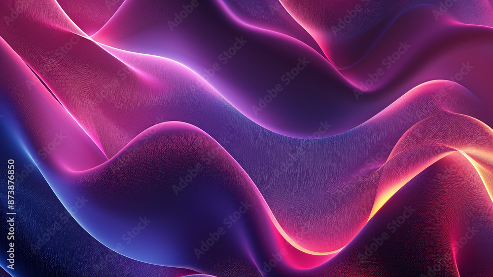 Obraz premium Smooth Flowing Curves with Neon Highlights
