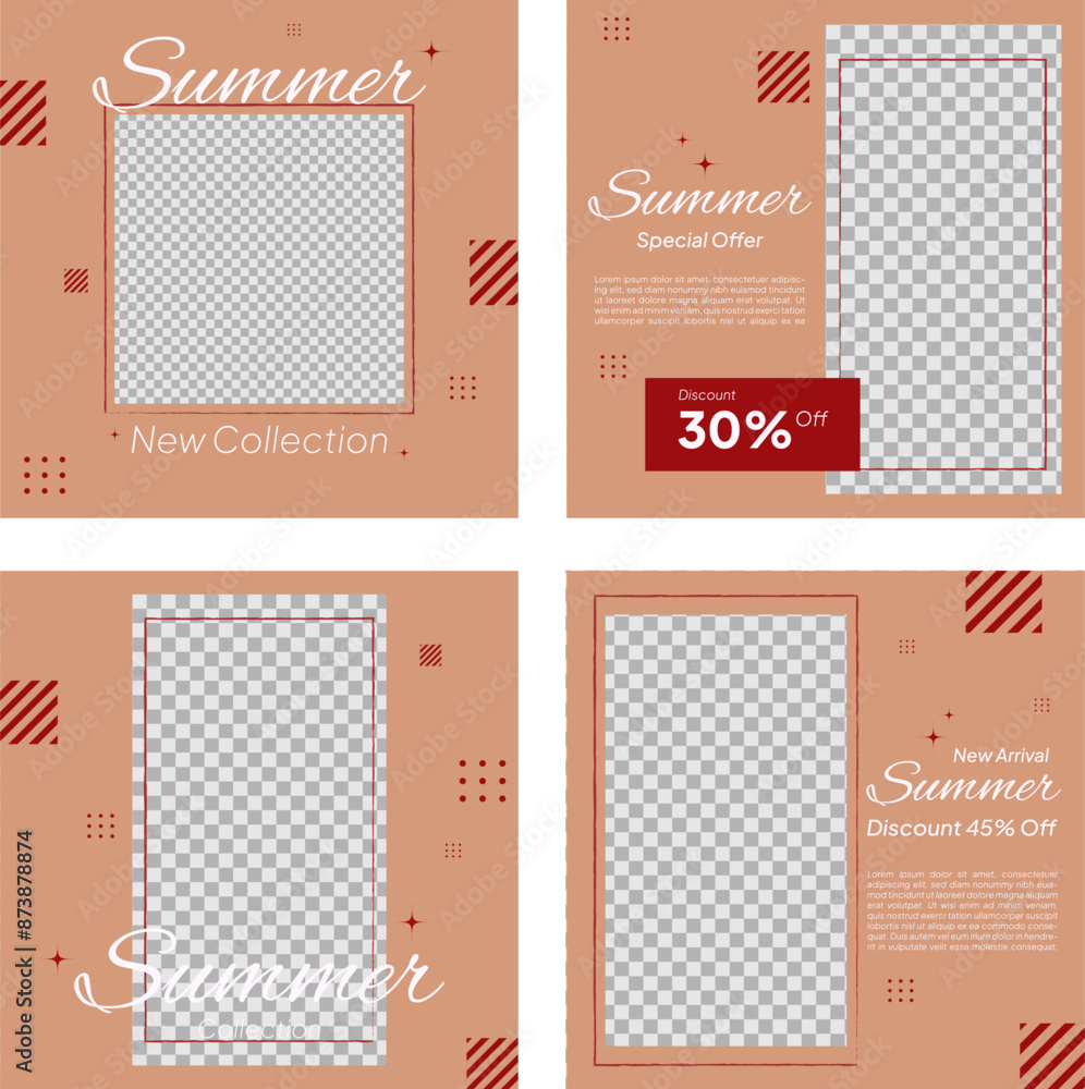 Pink summer template set Pink summer template set