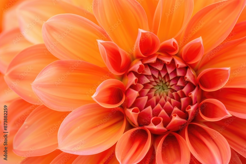 Dahlia Orange. Beautiful Botanical Bloom in Bright Orange Colours Dahlia Orange. Beautiful Botanical Bloom in Bright Orange Colours