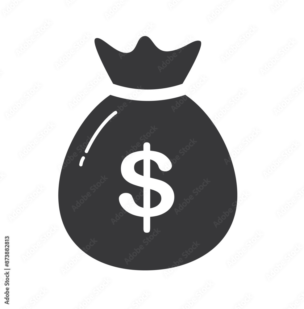 Dollar coin bag icon illustration
Dollar coin bag icon illustration