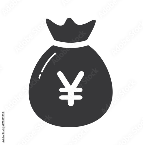 Yen coin bag icon illustration	
