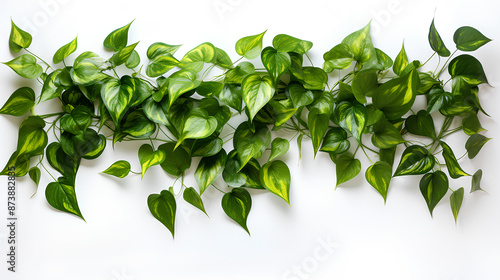 green leaves isolated on white photo