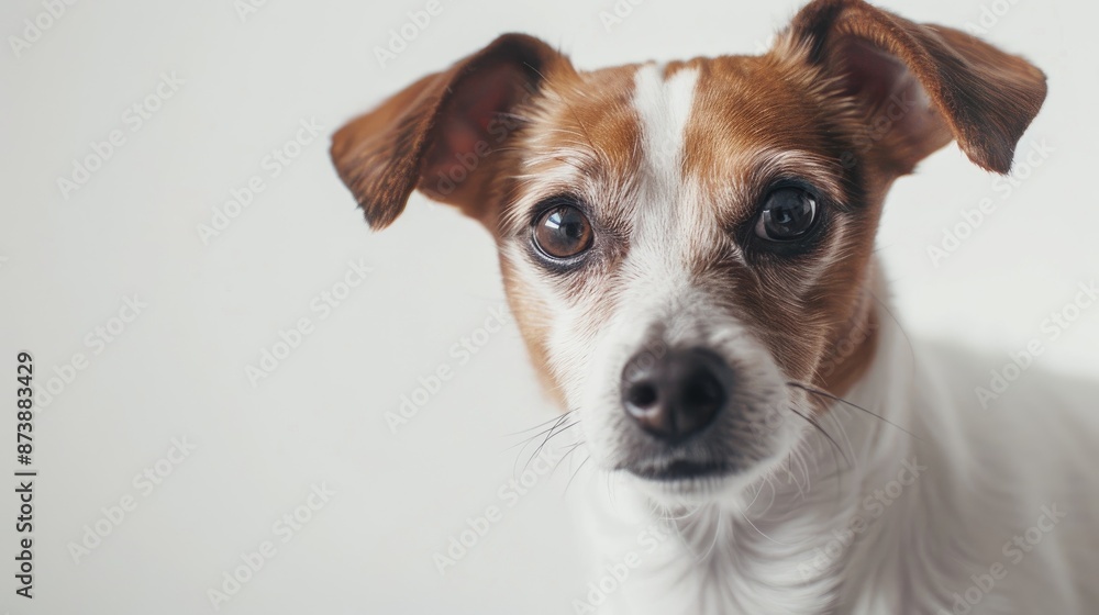 White background with Jack Russel Terrier White background with Jack Russel Terrier