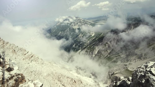 Time lapse of clouds on top of a mountain, Corno Grande Italia photo