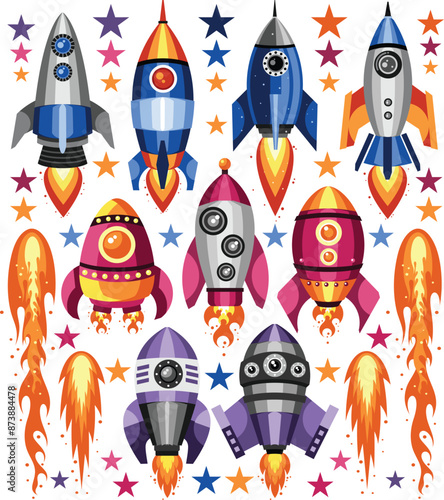 Rocket Elements Vector Illustration