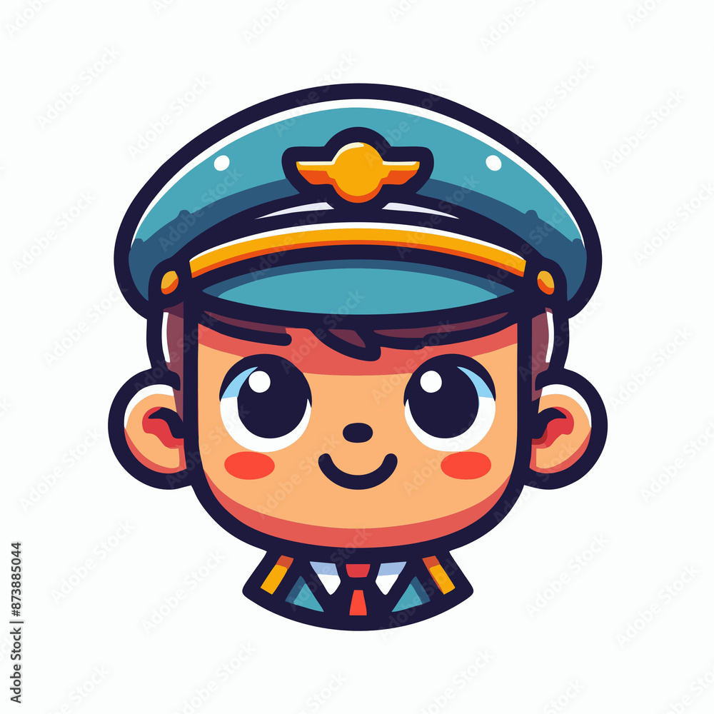 Pilot cartoon character, flat colors Pilot cartoon character, flat colors
