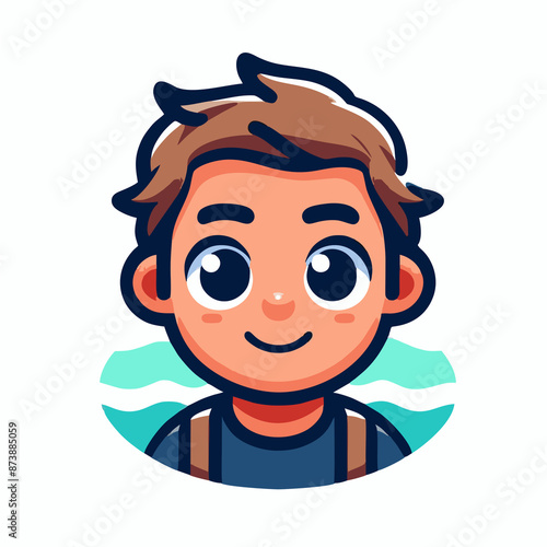 Wallpaper Mural Surfer cartoon character, flat colors Torontodigital.ca