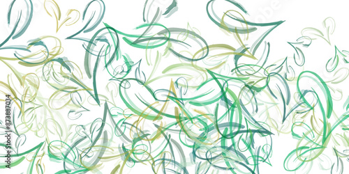 green fresh tea leaves isolated on white background