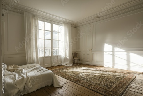 Luxury bedroom interior in classic style.