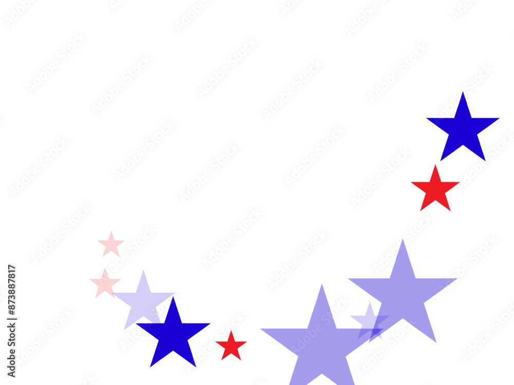 backdrop Vector Illustration, Blue and Red 4th of July Stars sparkles isolated on white. backdrop Vector Illustration, Blue and Red 4th of July Stars sparkles isolated on white.