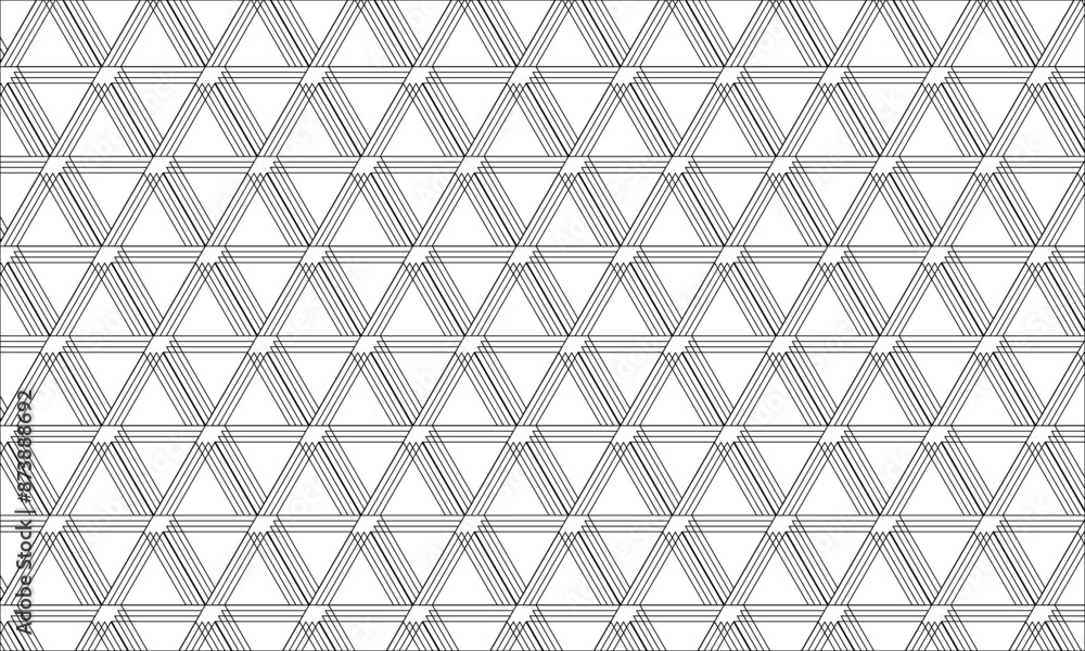 Fototapeta premium black thin line triangle geometric pattern on white background