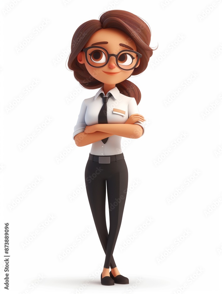 Hotel Manager female, Full body character, 3D render illustration, Clip art, Hospitality and Tourism, isolated on white background Hotel Manager female, Full body character, 3D render illustration, Clip art, Hospitality and Tourism, isolated on white background