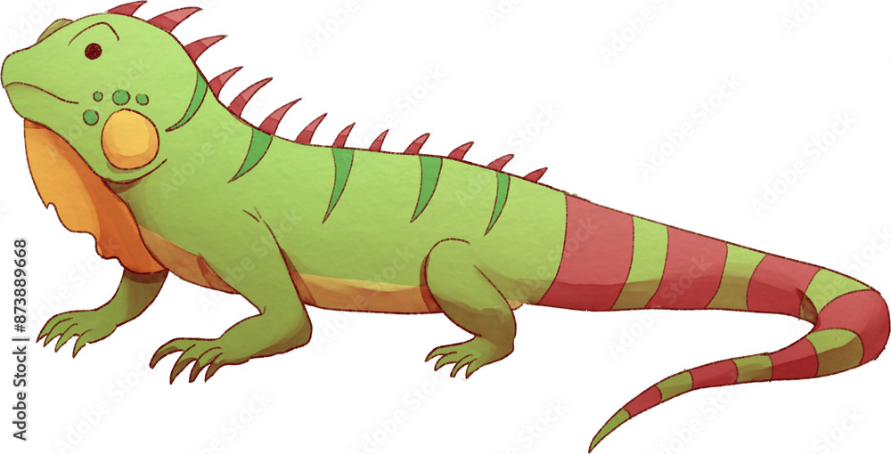 Fototapeta premium Iguana Watercolor Illustration