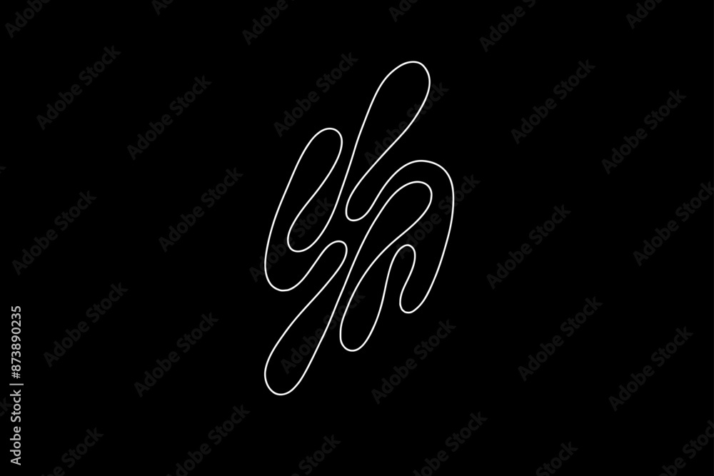 Naklejka premium Random Shapes Organic Black Blobs. Outline 2d vector image. Sticker for social media. Backdrop.