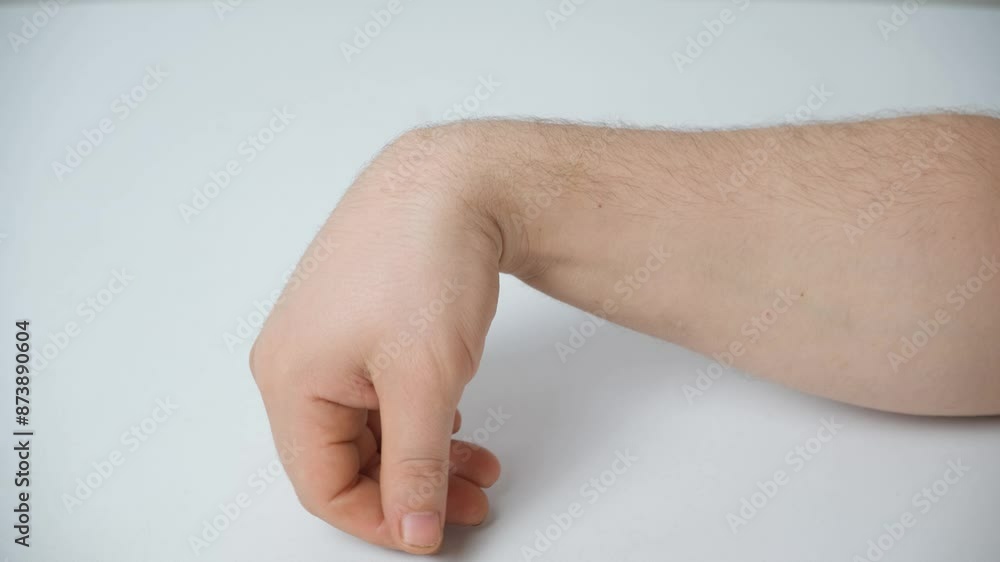 Higrom Ganglion cyst or hygroma of the wrist on the hand of a male patient ...
