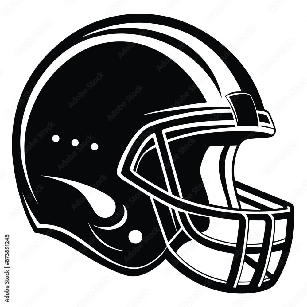 Fototapeta premium American football helmet silhouette vector