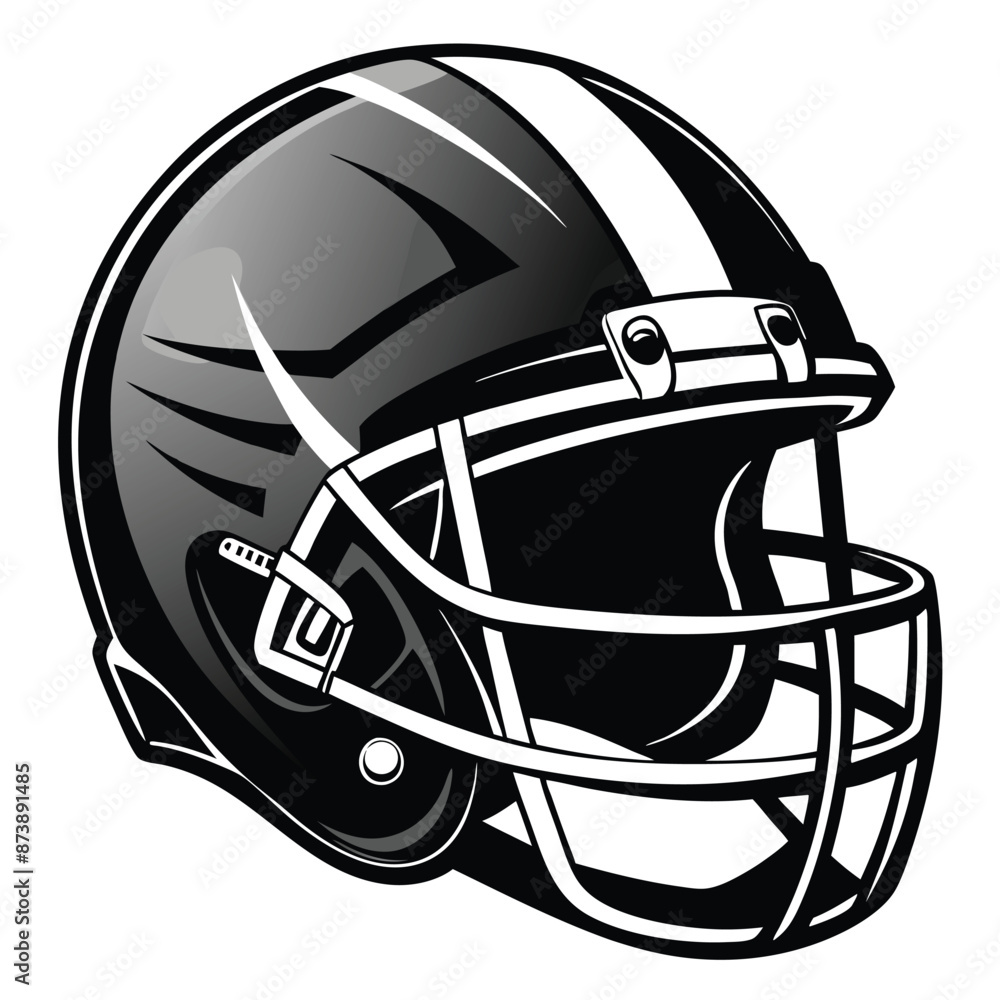 Fototapeta premium American football helmet silhouette vector