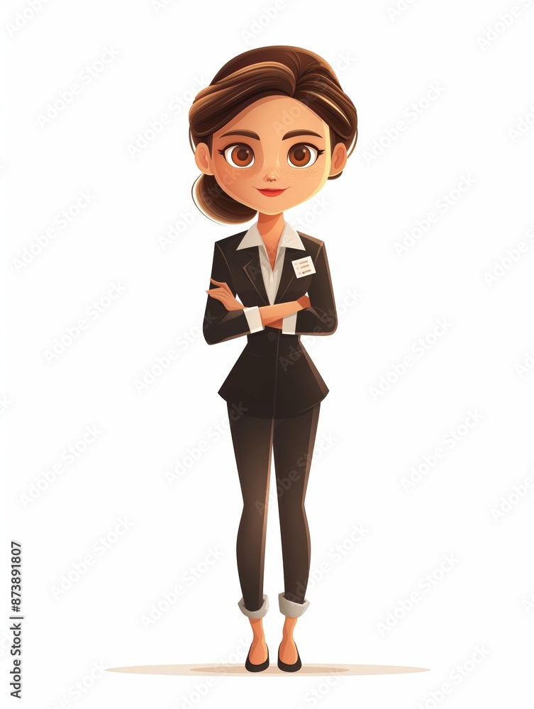 Hotel Manager female, Full body character, Vector illustration, Clip art, Hospitality and Tourism, isolated on white background Hotel Manager female, Full body character, Vector illustration, Clip art, Hospitality and Tourism, isolated on white background