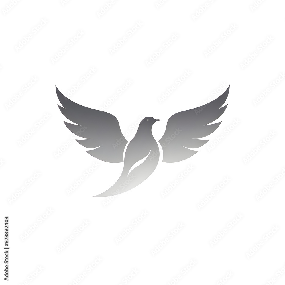 illustration logo of minimalist outline of a dove illustration logo of minimalist outline of a dove