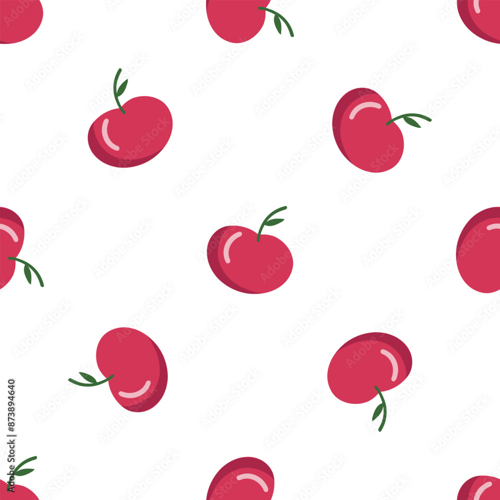 Cherry on white background. Seamless pattern. Cherry on white background. Seamless pattern.
