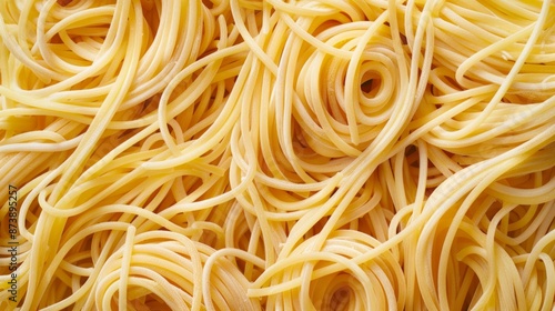 Extreme close up of the tangled spaghetti photo