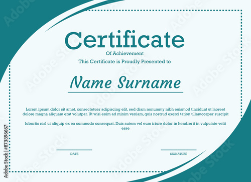 A4 size print-ready certificate layout design