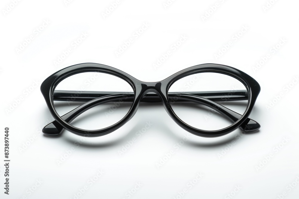 Glasses Folded. Classic Black Geek Glasses for Simple Protection Glasses Folded. Classic Black Geek Glasses for Simple Protection