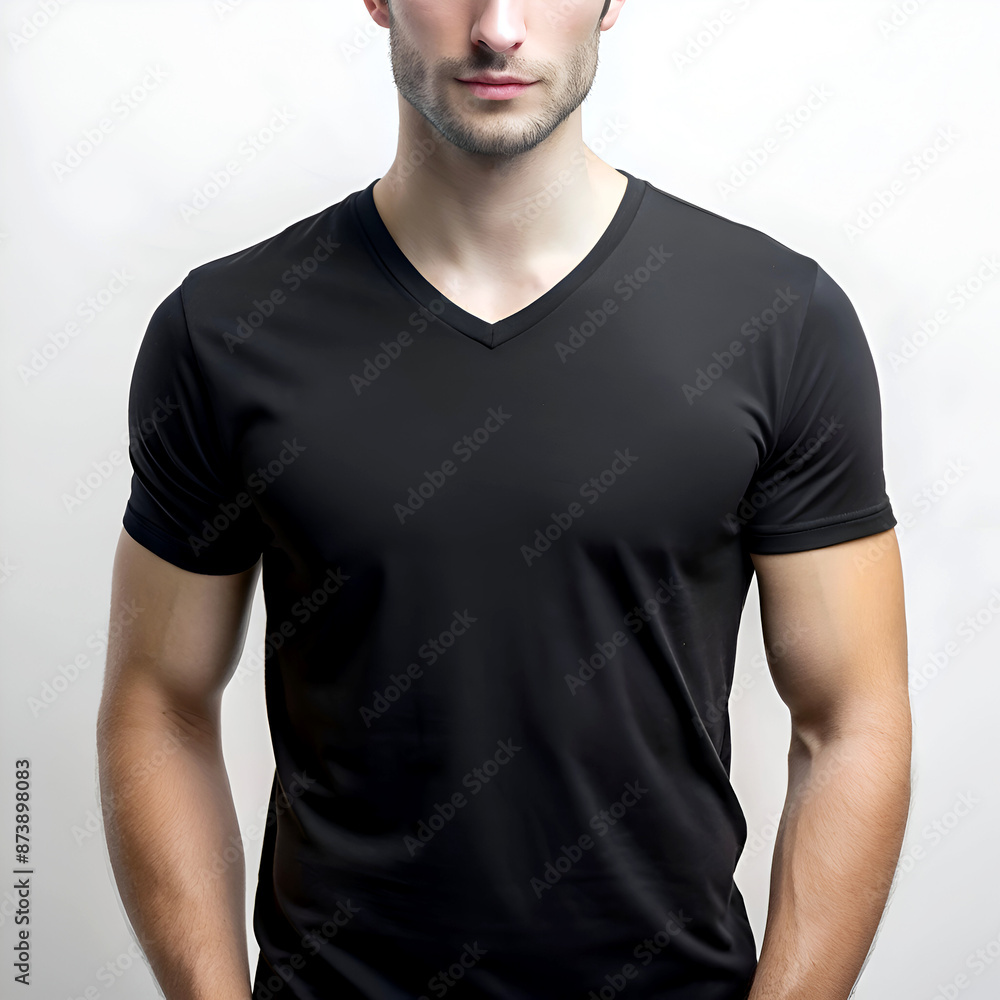 Fototapeta premium Blank t-shirt on a white background.