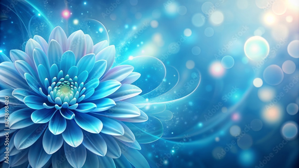 Obraz premium Vibrant abstract background featuring a beautiful delicate blue flower with gentle petals and plenty of space for your customized text.