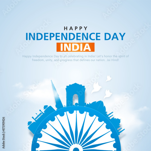 Happy independence day India greetings. letter with indian flag colour. Creative vector illustration design