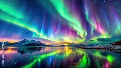 A breathtaking aurora borealis light display in the night sky, Aurora, Northern lights, Sky, Colors, Natural phenomenon, Astronomy