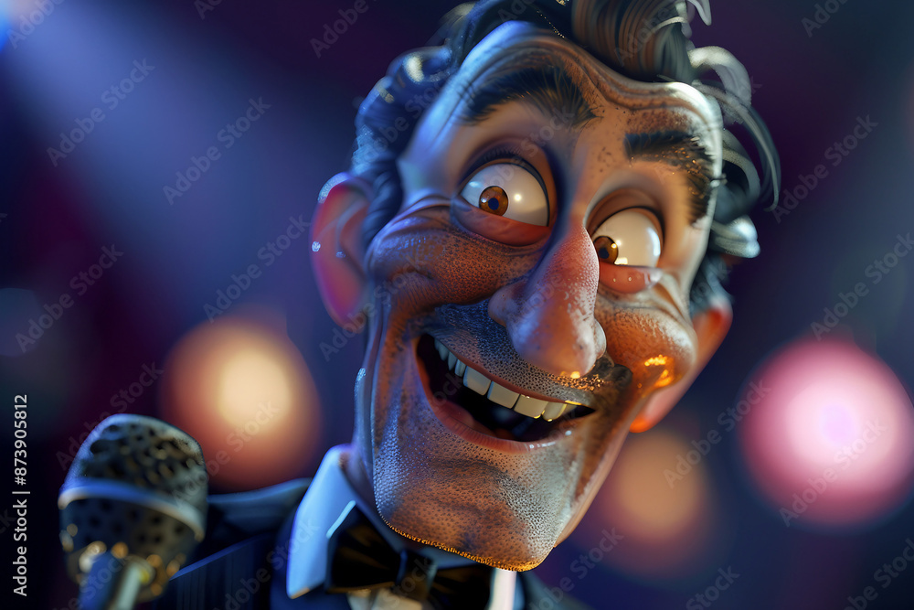 Digital painting in 3D cartoon movies style of funny adult man made with generative AI Digital painting in 3D cartoon movies style of funny adult man made with generative AI