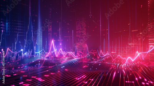 Modern High-Tech Background with Neon Accents