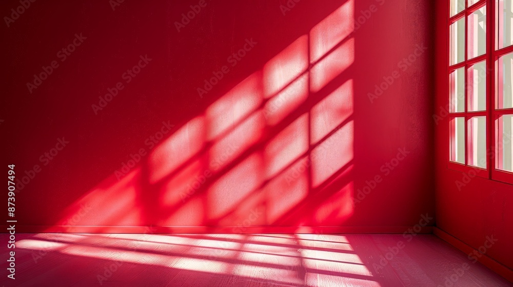 Sunlight Casting Shadows in Red Room Sunlight Casting Shadows in Red Room