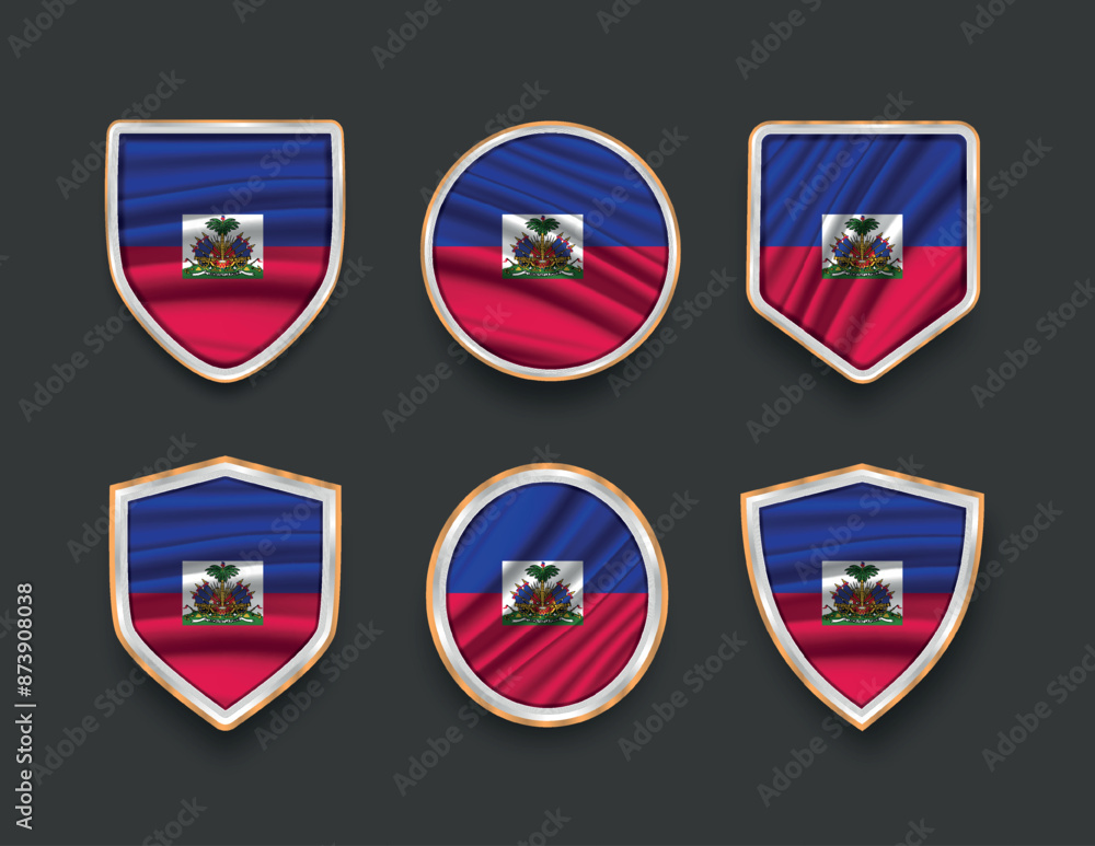 Fototapeta premium set of flags in frames with various frame shapes