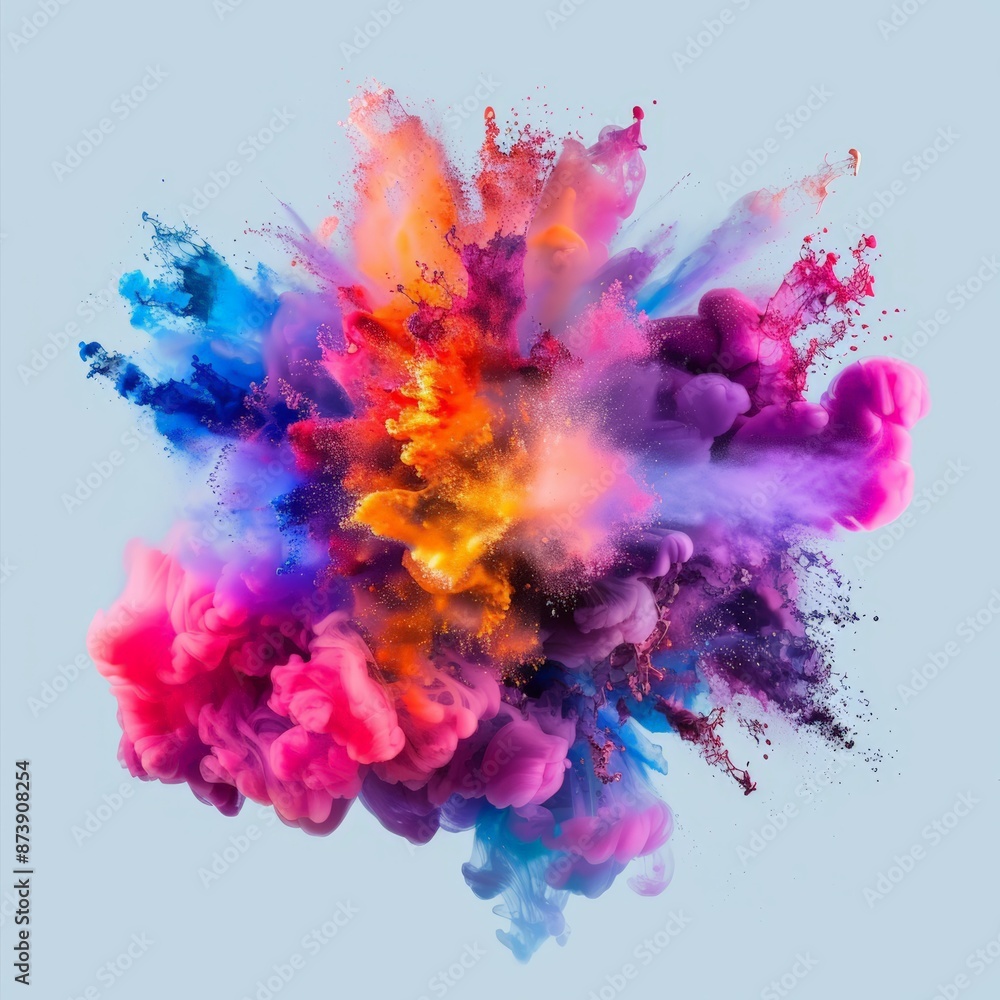 Colorful Abstraction on Canvas: Water Paint Artistry Colorful Abstraction on Canvas: Water Paint Artistry