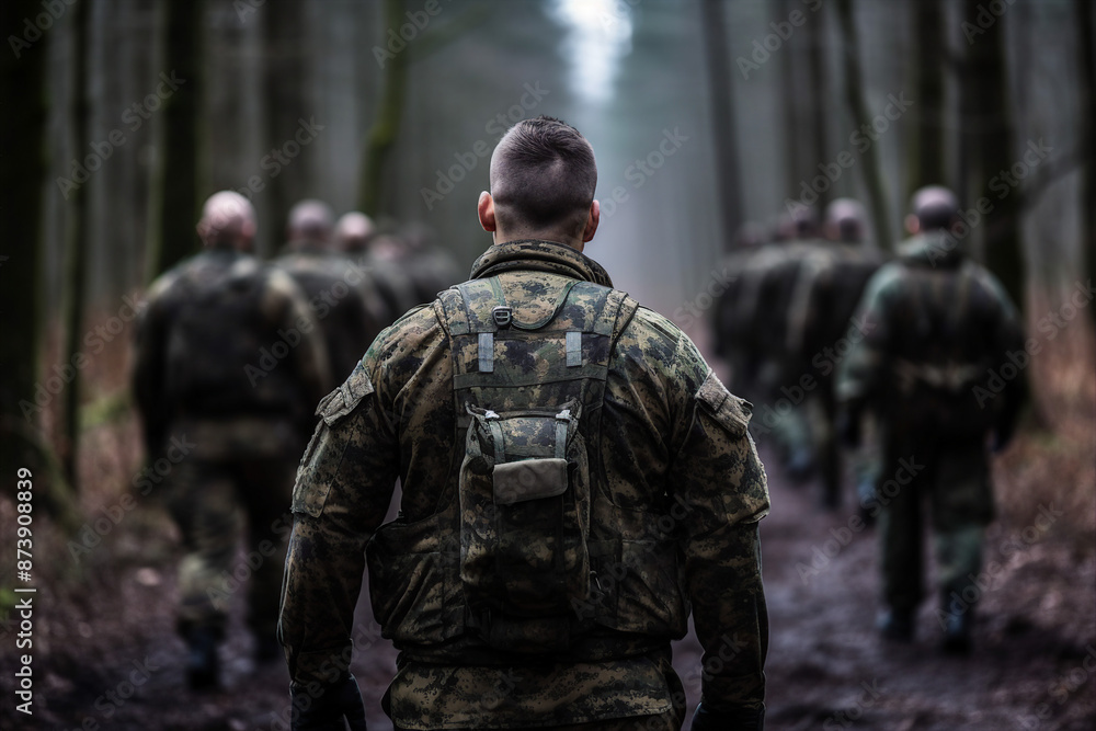 AI generated picture photo of confident soldier in camouflage AI generated picture photo of confident soldier in camouflage
