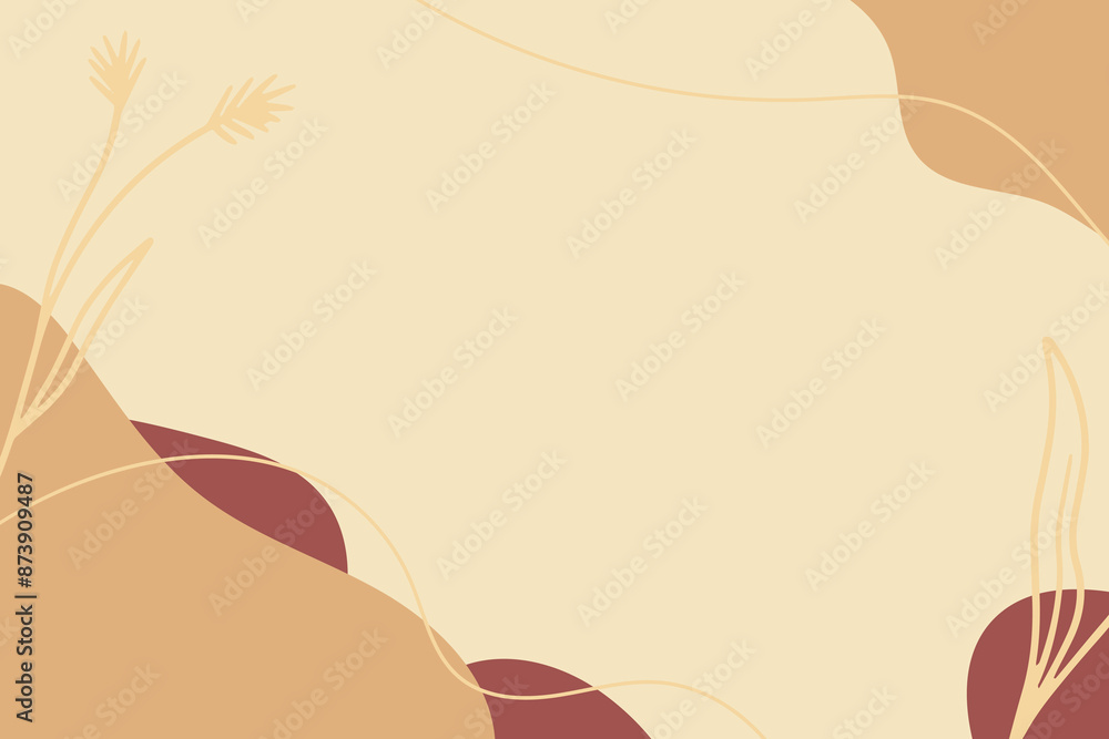 Minimalistic organic abstract and floral flat background design Minimalistic organic abstract and floral flat background design