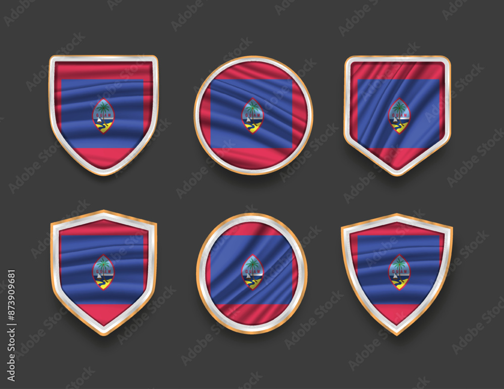 set of flags in frames with various frame shapes set of flags in frames with various frame shapes