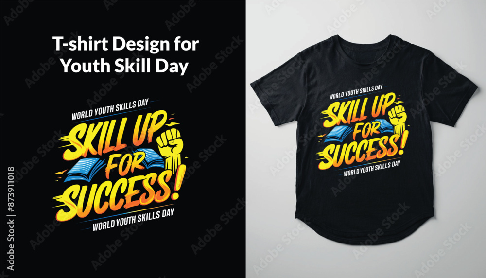 typography t-shirt design for World Youth Skills Day typography t-shirt design for World Youth Skills Day