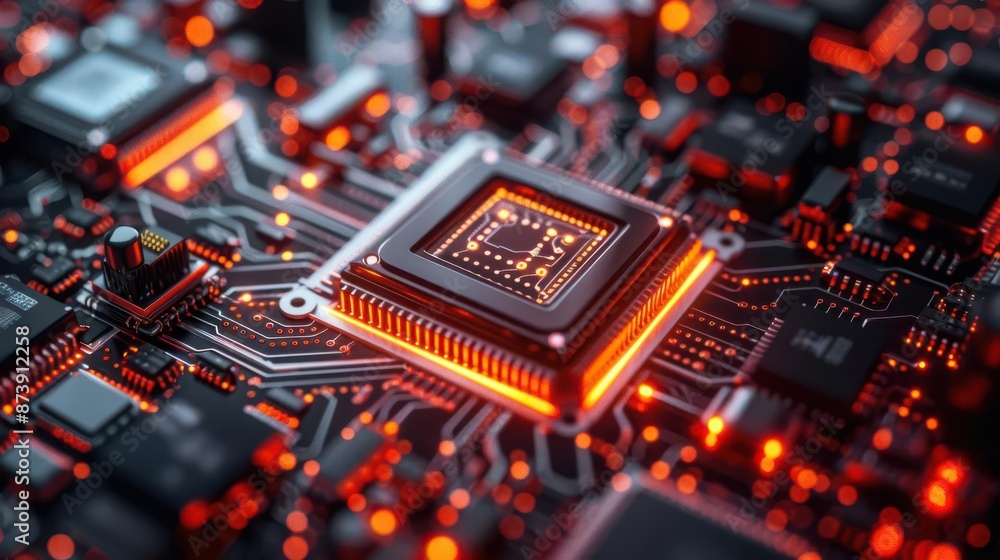 Microscopic view of nanotechnology devices using optics and logical circuits, Nanotech optics logic Microscopic view of nanotechnology devices using optics and logical circuits, Nanotech optics logic