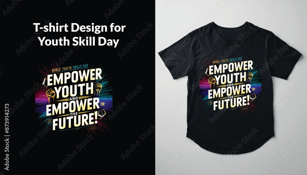 Fototapeta premium typography t-shirt design for World Youth Skills Day