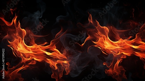 Intense Flames and Raging Fire with Dramatic Smoke © Miva