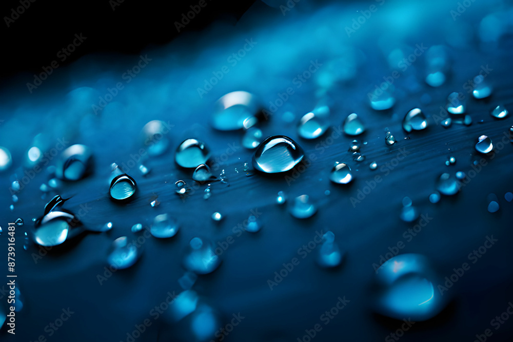 water drops on blue background. water drops on blue background.