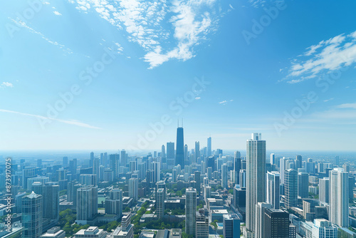 Wallpaper Mural Skyline of Urban Financial District Under Blue Skies Torontodigital.ca