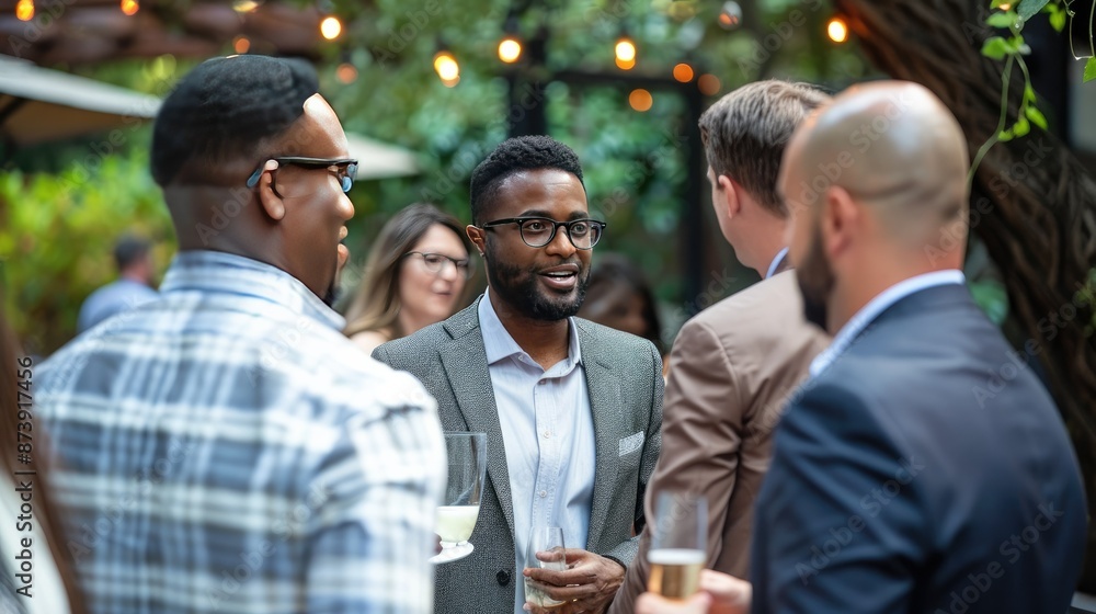 Diverse Group of Entrepreneurs Engaged in Outdoor Business Networking Event Diverse Group of Entrepreneurs Engaged in Outdoor Business Networking Event