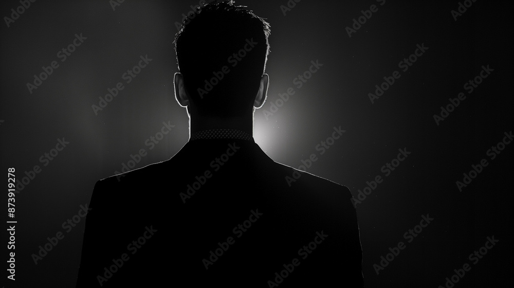 The silhouette of a man appears in the gloom, barely visible in the thick darkness. His figure exudes mystery, awakening the imagination and leaving room for interpretation. The silhouette of a man appears in the gloom, barely visible in the thick darkness. His figure exudes mystery, awakening the imagination and leaving room for interpretation.