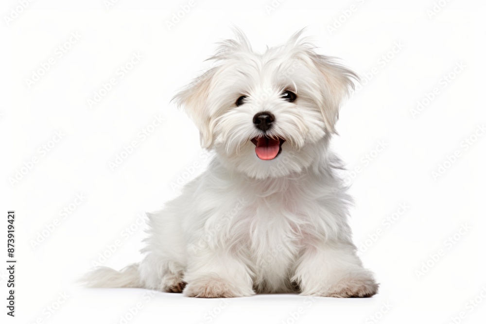 Maltese dog isolated on white background. Cute puppy. Maltese dog isolated on white background. Cute puppy.